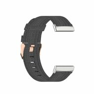 Fitbit Versa 3/4 &amp; Sense 1/2 Canvas nylon bandje - Donkergrijs