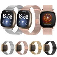 Fitbit Versa 3/4 &amp; Sense 1/2 - Milanese bandje met klemsluiting - Zilver