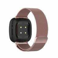 Fitbit Versa 3/4 &amp; Sense 1/2 milanese bandje - Large - Ros&eacute; goud