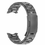 Titanium band met aansluitknop - Grafietgrijs - Samsung Galaxy Watch 4 - 40mm &amp; 44mm