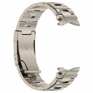 Titanium band met aansluitknop - Titanium kleur - Samsung Galaxy Watch 4 Classic - 42mm &amp; 46mm