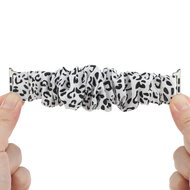 Elastisch scrunchie nylon bandje - Wit / zwart - Geschikt voor Apple Watch 38mm / 40mm / 41mm / 42mm