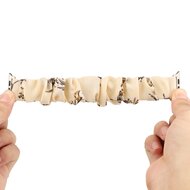 Elastisch scrunchie nylon bandje - Bloemenprint donker - Geschikt voor Apple Watch 38mm / 40mm / 41mm / 42mm