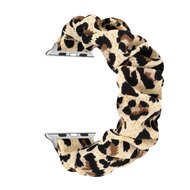 Elastisch scrunchie nylon bandje - Panterprint - Geschikt voor Apple Watch 38mm / 40mm / 41mm / 42mm