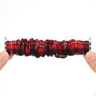 Elastisch scrunchie nylon bandje - Rood / Zwart - Geschikt voor Apple Watch 38mm / 40mm / 41mm / 42mm