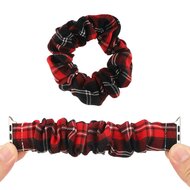 Elastisch scrunchie nylon bandje - Rood / Zwart - Geschikt voor Apple Watch 38mm / 40mm / 41mm / 42mm