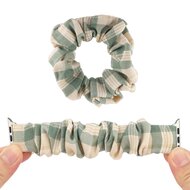 Elastisch scrunchie nylon bandje - Khaki / Groen - Geschikt voor Apple Watch 38mm / 40mm / 41mm / 42mm