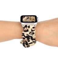 Elastisch scrunchie nylon bandje - Panterprint - Geschikt voor Apple Watch 44mm / 45mm&nbsp;/ 46mm / 49mm