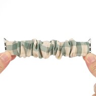 Elastisch scrunchie nylon bandje - Khaki / Groen - Geschikt voor Apple Watch 44mm / 45mm&nbsp;/ 46mm / 49mm
