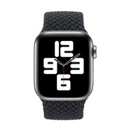 Braided Solo Loop nylon bandje - Maat: S - Zwart - Geschikt voor Apple Watch 38mm / 40mm / 41mm / 42mm
