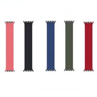 Braided Solo Loop nylon bandje - Maat: L - Zwart - Geschikt voor Apple Watch 38mm / 40mm / 41mm / 42mm