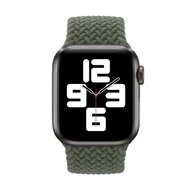 Braided Solo Loop nylon bandje - Maat: L - Groen - Geschikt voor Apple Watch 38mm / 40mm / 41mm / 42mm