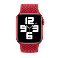 Braided Solo Loop nylon bandje - Maat: S - Rood - Geschikt voor Apple Watch 44mm / 45mm&nbsp;/ 46mm / 49mm