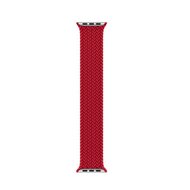 Braided Solo Loop nylon bandje - Maat: M - Rood - Geschikt voor Apple Watch 44mm / 45mm&nbsp;/ 46mm / 49mm