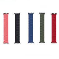 Braided Solo Loop nylon bandje - Maat: L - Blauw - Geschikt voor Apple Watch 44mm / 45mm&nbsp;/ 46mm / 49mm