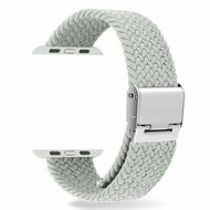 Braided nylon bandje - Lichtgrijs - Geschikt voor Apple Watch 38mm / 40mm / 41mm / 42mm