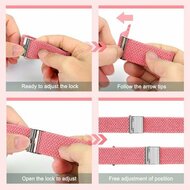 Braided nylon bandje - Roze - Geschikt voor Apple Watch 38mm / 40mm / 41mm / 42mm