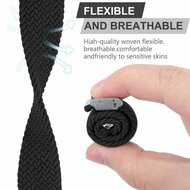 Braided nylon bandje - Zwart - Geschikt voor Apple Watch 44mm / 45mm&nbsp;/ 46mm / 49mm