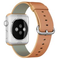 Nylon bandje - Licht bruin / Rood - Geschikt voor Apple Watch 44mm / 45mm&nbsp;/ 46mm / 49mm