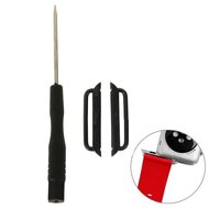 Metalen strap connector - Zwart - Geschikt voor Apple Watch 44mm / 45mm&nbsp;/ 46mm / 49mm