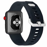 Siliconen bandje met motief - Donkerblauw - Geschikt voor Apple Watch 38mm / 40mm / 41mm / 42mm
