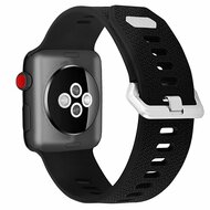 Siliconen bandje met motief - Zwart - Geschikt voor Apple Watch 38mm / 40mm / 41mm / 42mm