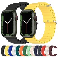 Ocean bandje - Wijnrood - Geschikt voor Apple Watch 38mm / 40mm / 41mm / 42mm
