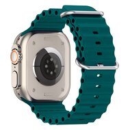 Ocean bandje - Donkergroen - Geschikt voor Apple Watch 44mm / 45mm&nbsp;/ 46mm / 49mm