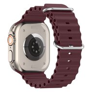 Ocean bandje - Wijnrood - Geschikt voor Apple Watch 44mm / 45mm&nbsp;/ 46mm / 49mm