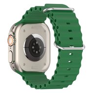 Ocean bandje - Groen - Geschikt voor Apple Watch 44mm / 45mm&nbsp;/ 46mm / 49mm