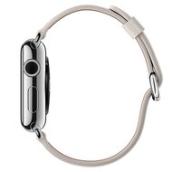 Classic lederen bandje - Wit - Geschikt voor Apple Watch 38mm / 40mm / 41mm / 42mm