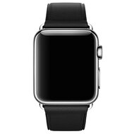 Classic lederen bandje - Zwart - Geschikt voor Apple Watch 38mm / 40mm / 41mm / 42mm