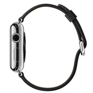 Classic lederen bandje - Zwart - Geschikt voor Apple Watch 38mm / 40mm / 41mm / 42mm
