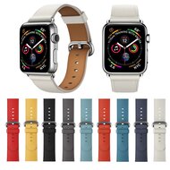 Classic lederen bandje - Zwart - Geschikt voor Apple Watch 38mm / 40mm / 41mm / 42mm