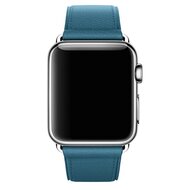 Classic lederen bandje - Blauw - Geschikt voor Apple Watch 38mm / 40mm / 41mm / 42mm