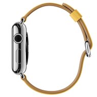 Classic lederen bandje - Geel - Geschikt voor Apple Watch 44mm / 45mm&nbsp;/ 46mm / 49mm