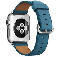 Classic lederen bandje - Blauw - Geschikt voor Apple Watch 44mm / 45mm&nbsp;/ 46mm / 49mm