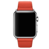 Classic lederen bandje - Oranje / bruin - Geschikt voor Apple Watch 44mm / 45mm&nbsp;/ 46mm / 49mm