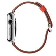 Classic lederen bandje - Oranje / bruin - Geschikt voor Apple Watch 44mm / 45mm&nbsp;/ 46mm / 49mm