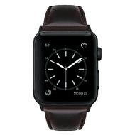 Luxe Echt Lederen bandje - Donkerbruin - Geschikt voor Apple Watch 38mm / 40mm / 41mm / 42mm