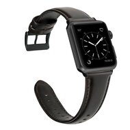 Luxe Echt Lederen bandje - Donkerbruin - Geschikt voor Apple Watch 38mm / 40mm / 41mm / 42mm