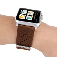 Dot Pattern Leren bandje - Bruin - Geschikt voor Apple Watch 38mm / 40mm / 41mm / 42mm