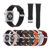 Dot Pattern Leren bandje - Bruin - Geschikt voor Apple Watch 38mm / 40mm / 41mm / 42mm