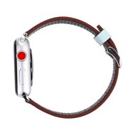 Dot Pattern Leren bandje - Licht blauw - Geschikt voor Apple Watch 38mm / 40mm / 41mm / 42mm