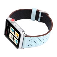 Dot Pattern Leren bandje - Licht blauw - Geschikt voor Apple Watch 38mm / 40mm / 41mm / 42mm