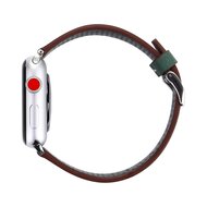 Dot Pattern Leren bandje - Donker groen - Geschikt voor Apple Watch 38mm / 40mm / 41mm / 42mm