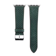 Dot Pattern Leren bandje - Donker groen - Geschikt voor Apple Watch 38mm / 40mm / 41mm / 42mm