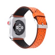 Dot Pattern Leren bandje - Oranje - Geschikt voor Apple Watch 38mm / 40mm / 41mm / 42mm