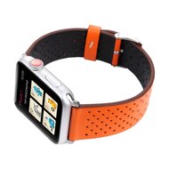 Dot Pattern Leren bandje - Oranje - Geschikt voor Apple Watch 38mm / 40mm / 41mm / 42mm