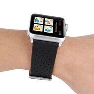 Dot Pattern Leren bandje - Zwart - Geschikt voor Apple Watch 38mm / 40mm / 41mm / 42mm